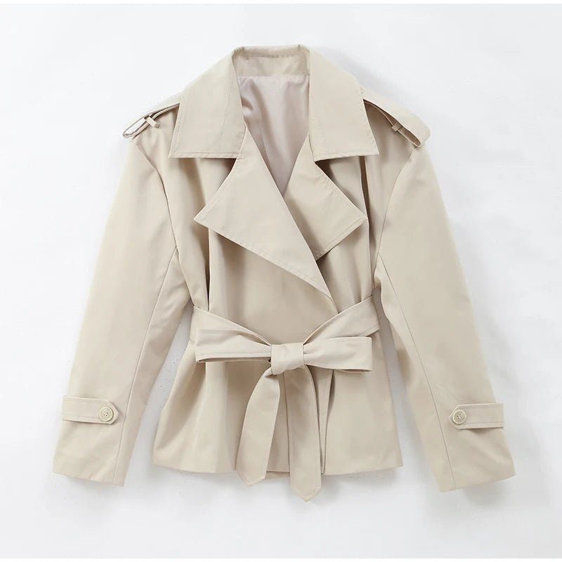 The Lace-Up Belted Short Trench