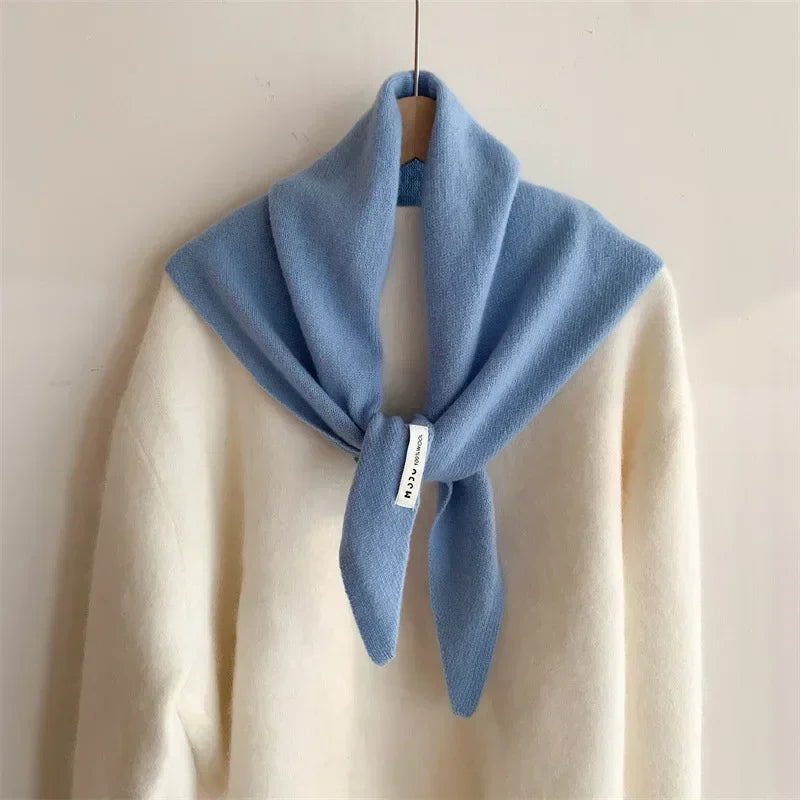 The Knit Wool Triangle Scarf