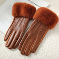 The Cruelty-Free Leather Gloves with Fur Cuff — product view 7