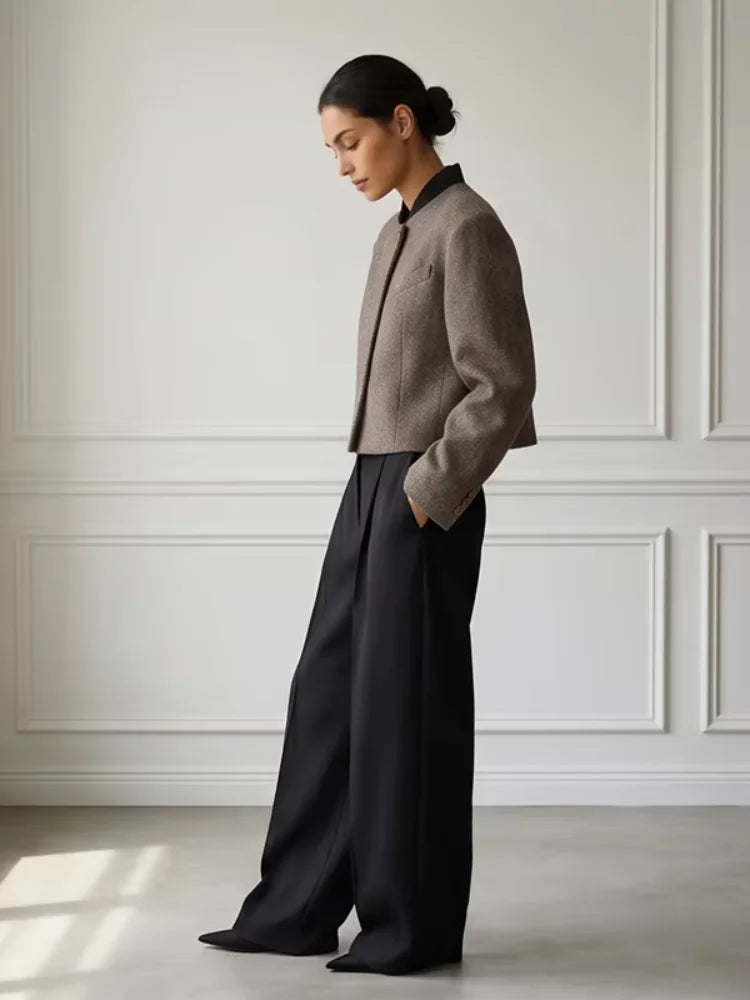 The Contrast-Trim Tweed Blazer