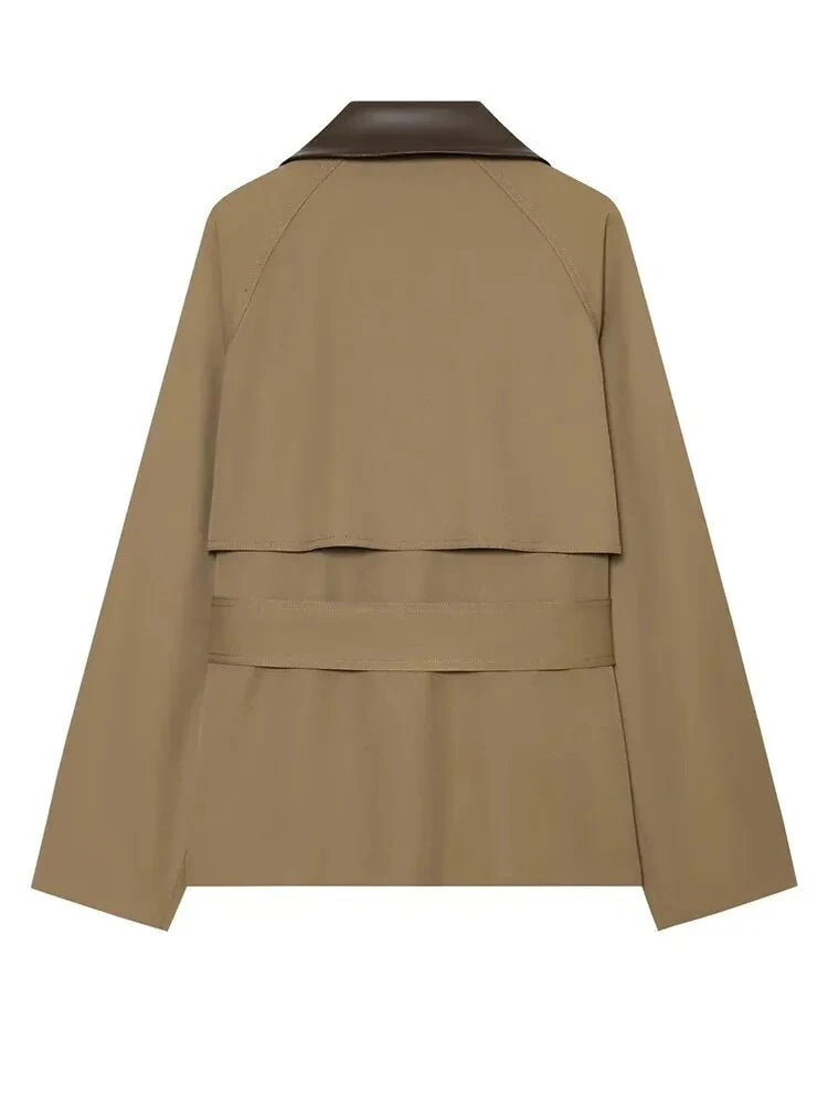 The Leather-Collar Short Trench