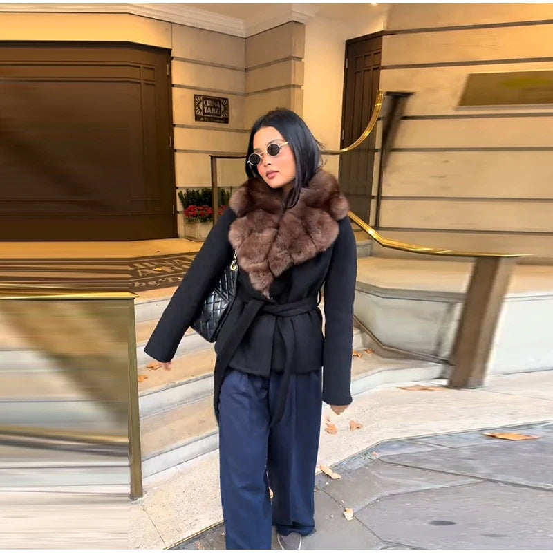 The Lace-Up Shawl-Collar Coat