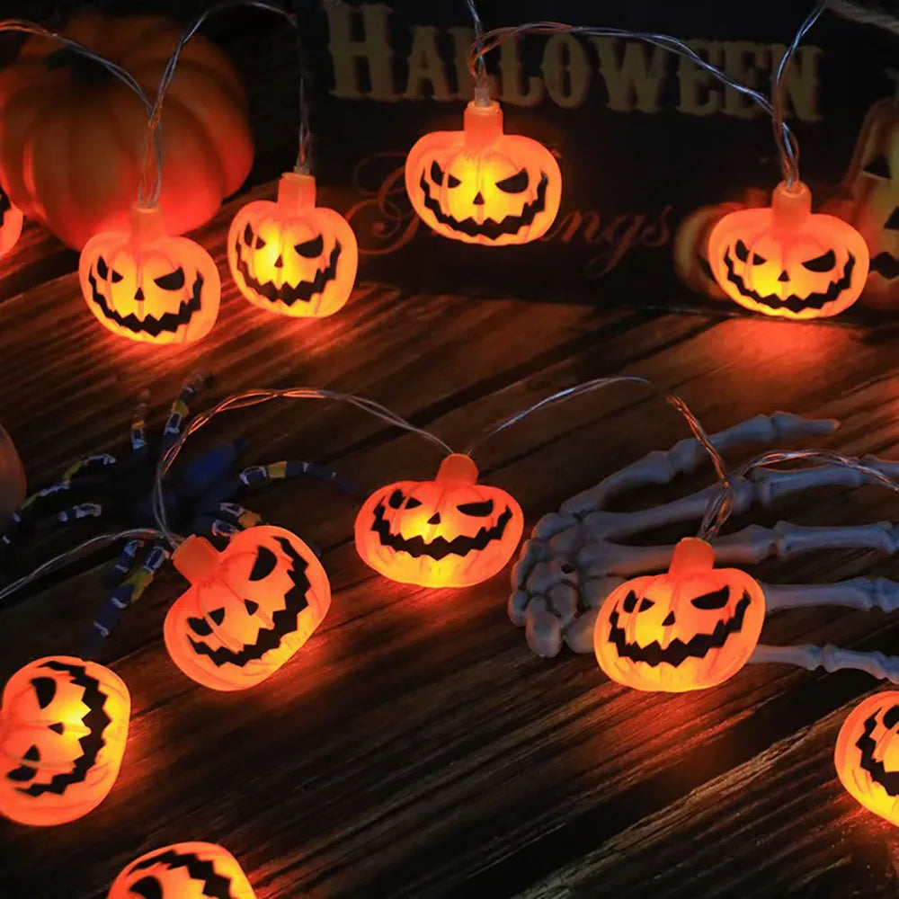 Halloween LED String Lights — Pumpkin, Ghost & Spiderweb