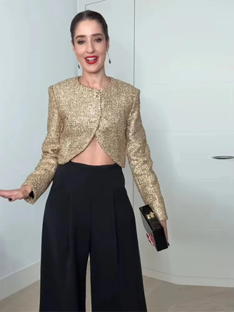 The Metallic Tweed Cropped Jacket