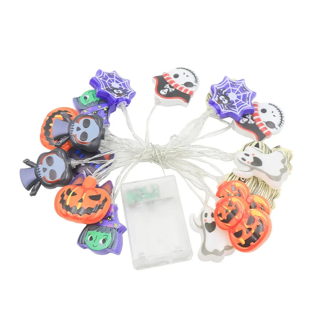 Halloween LED String Lights — Pumpkin, Ghost & Spiderweb