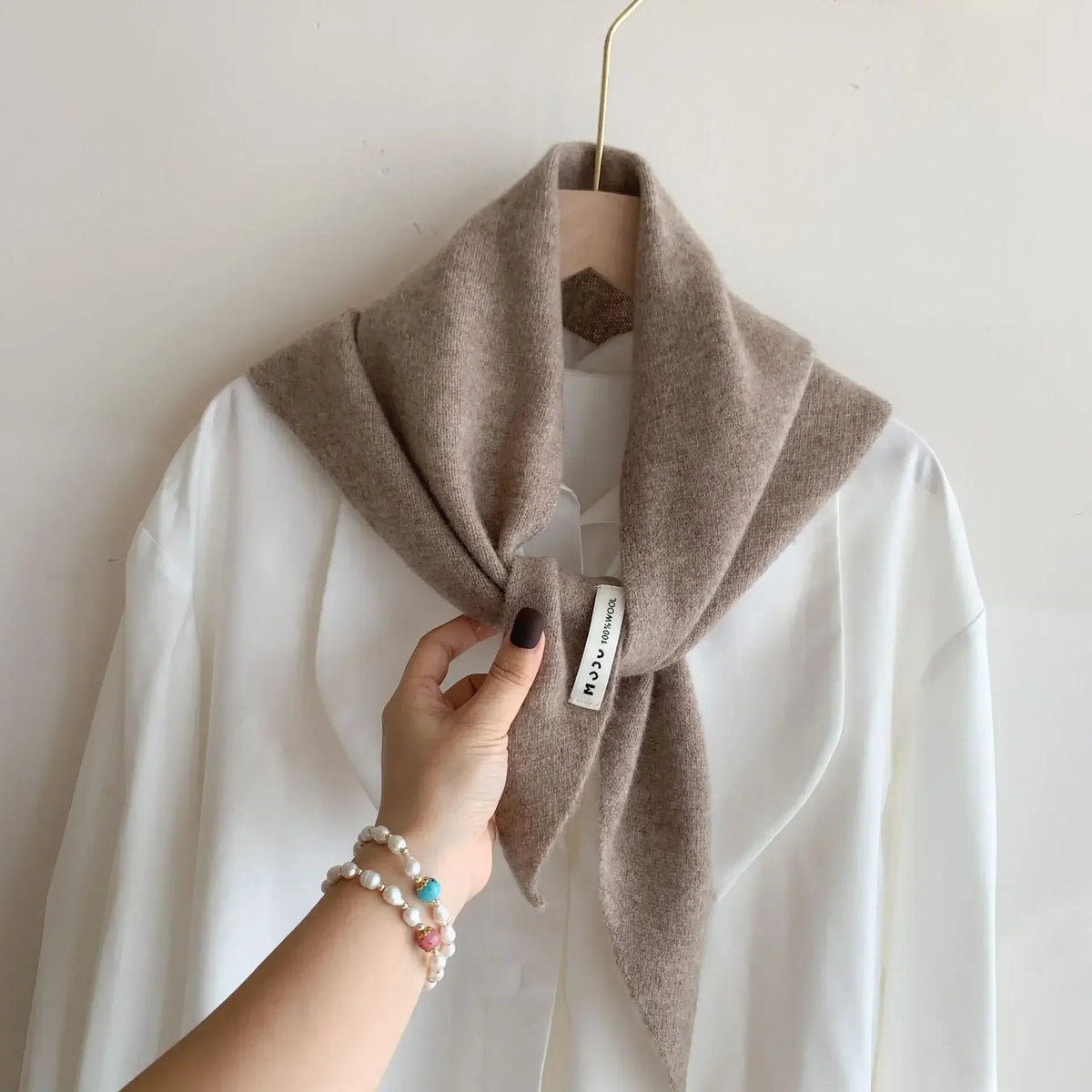 The Knit Wool Triangle Scarf