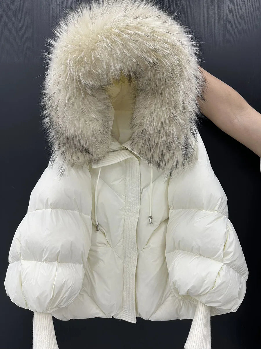 The Down Puffer with Natural Fur Collar