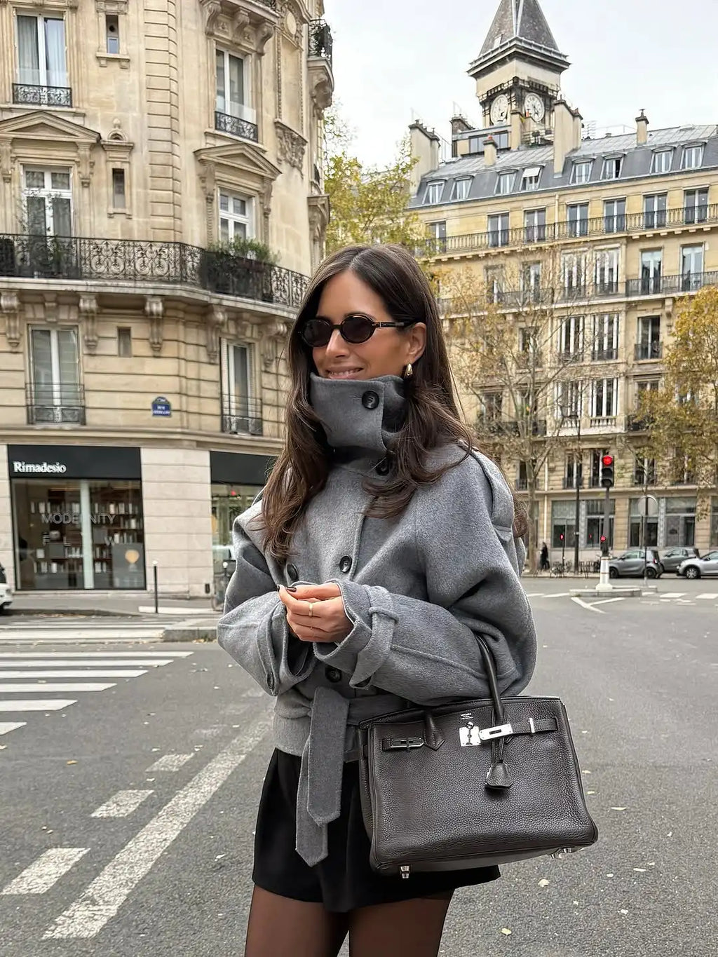 The High-Collar Lace-Up Overcoat
