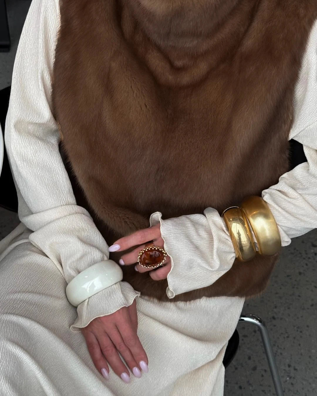 The Lace-Up Long Cruelty-Free Fur Coat