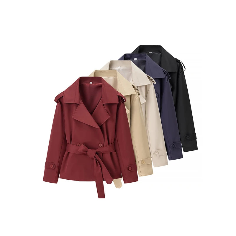 The Lace-Up Belted Short Trench