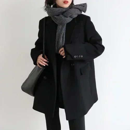 The Tailored Wool-Blend Mid-Length Coat