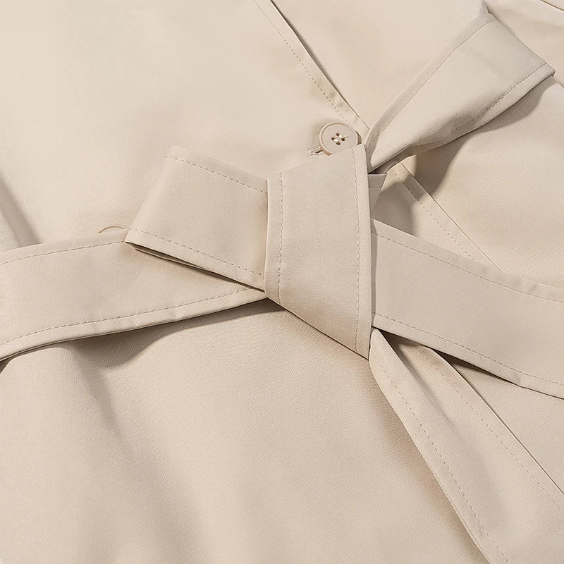 The Lace-Up Belted Short Trench