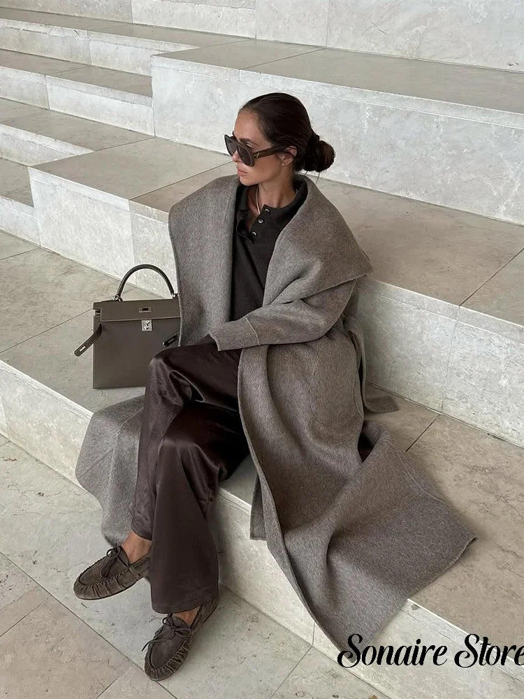 The High-Collar Lace-Up Overcoat