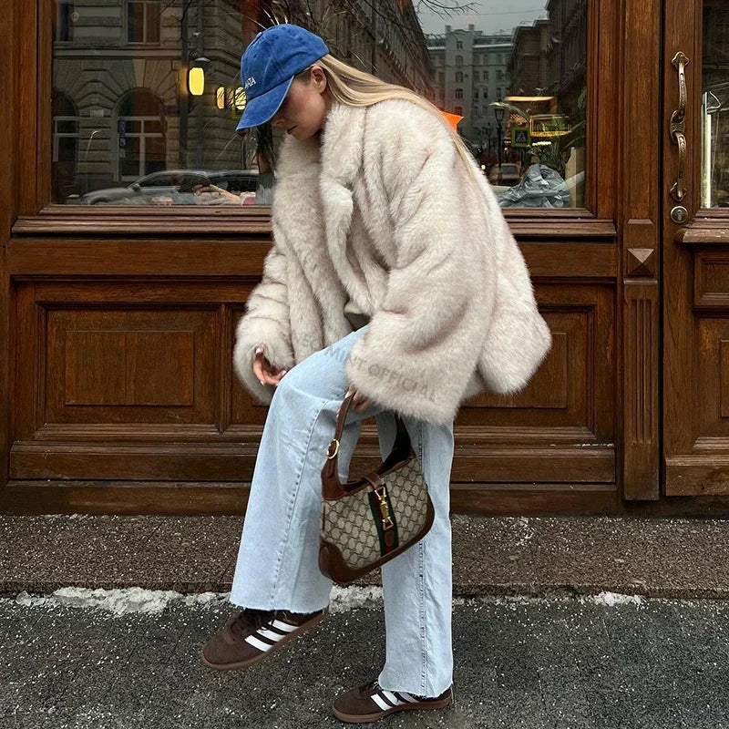 The Oversized Gradient Cruelty-Free Fur Jacket