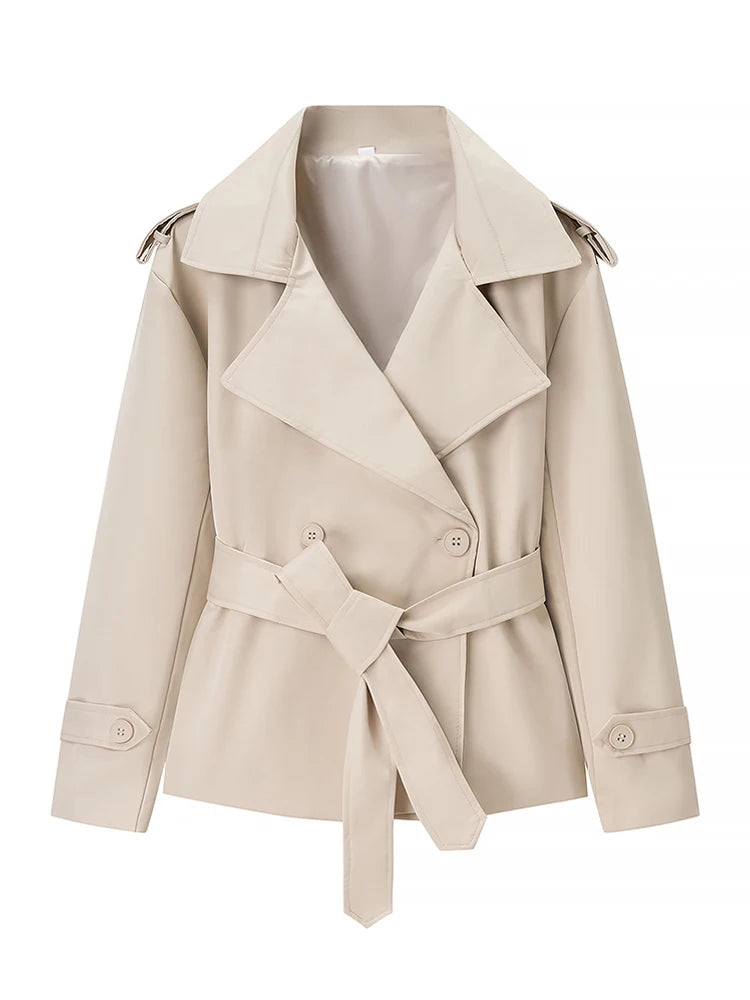 The Lace-Up Belted Short Trench