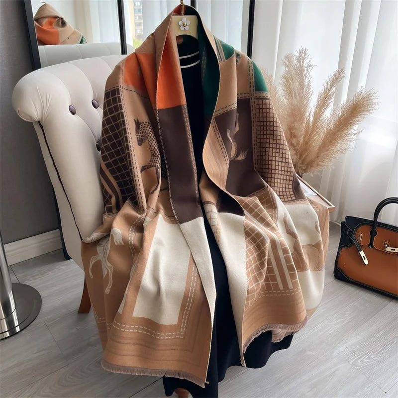 The Oversized Plaid Blanket Scarf — product view 5