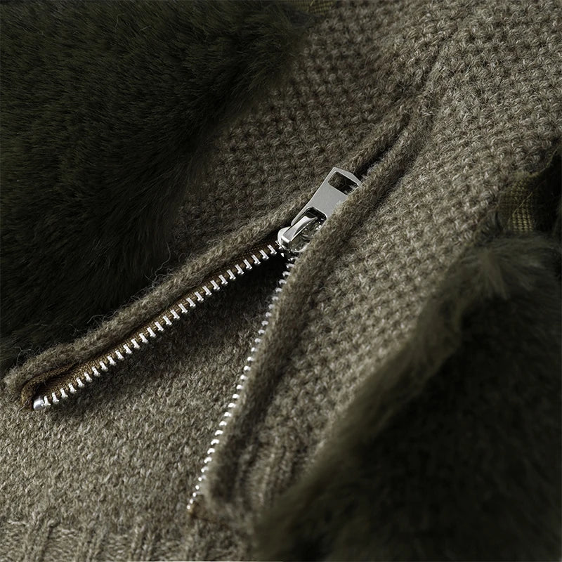 The Cruelty-Free Fur Panel Zip Jacket