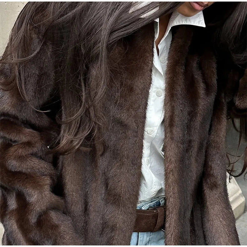 The Long Brown Cruelty-Free Fur Coat
