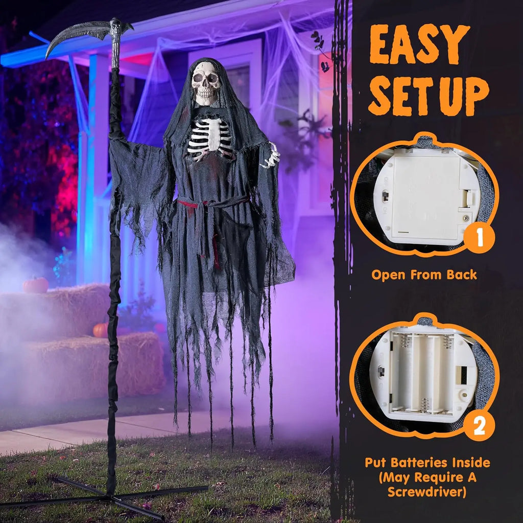 6 ft Animated Flying Grim Reaper with Light & Sound