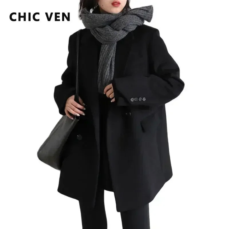 The Tailored Wool-Blend Mid-Length Coat