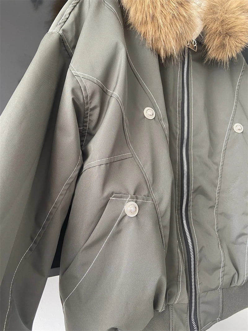 The Fur-Trim Hooded Cropped Parka — product view 5