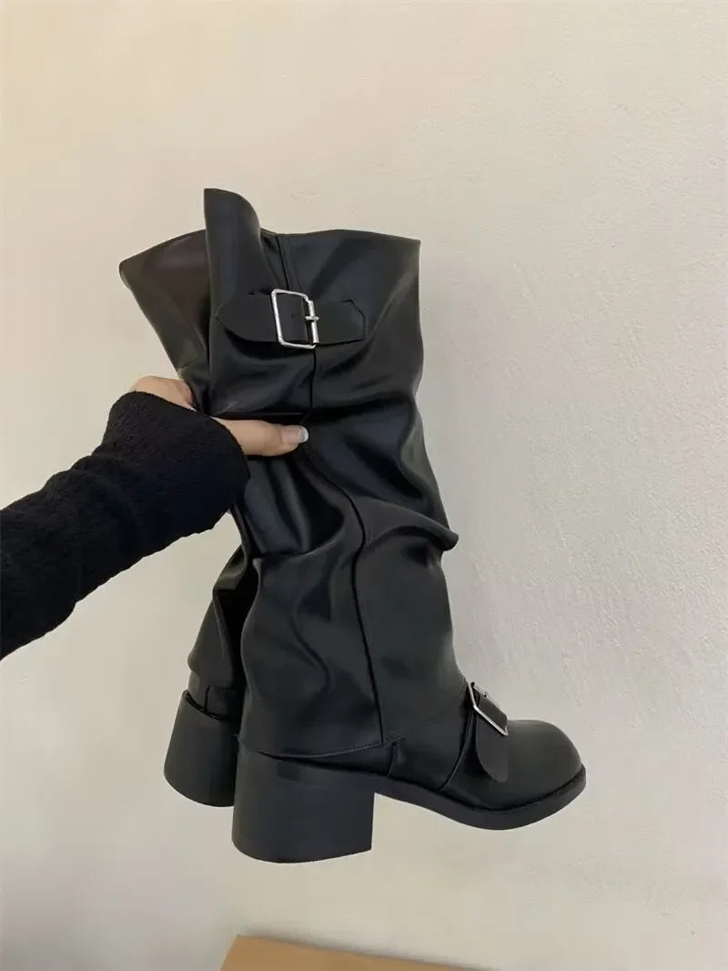The Buckle Slouch Knee-High Boots — product view 4