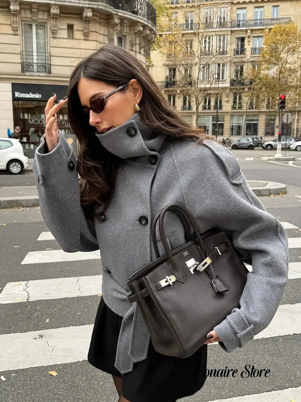 The High-Collar Lace-Up Overcoat
