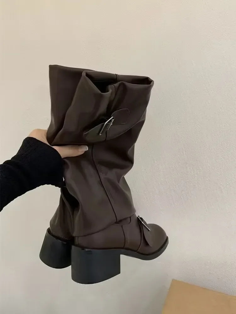 The Buckle Slouch Knee-High Boots — product view 3