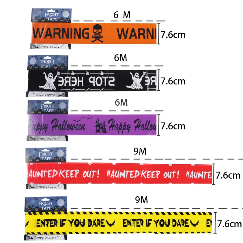 Skull Warning Tape Halloween Decoration, view 3