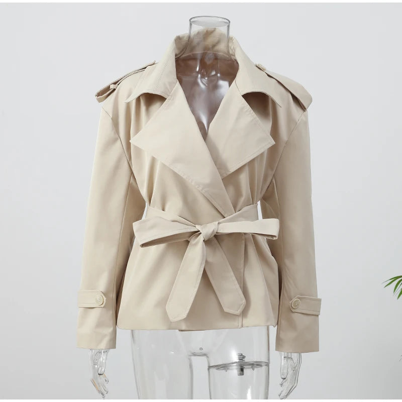 The Lace-Up Belted Short Trench