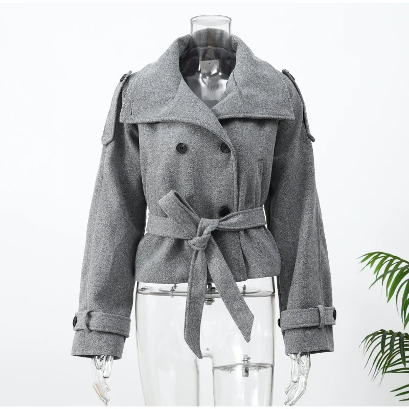 The High-Collar Lace-Up Overcoat