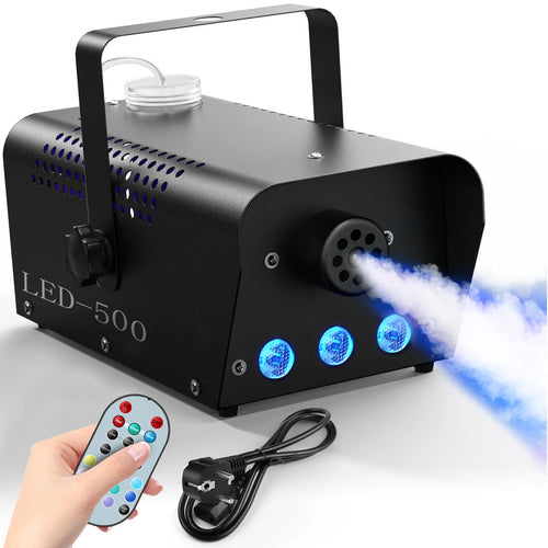 500W RGB fog machine with wireless remote control for Halloween parties and stage effects