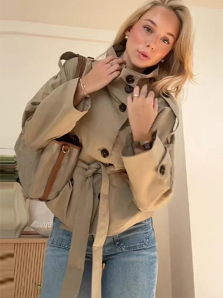 The V-Neck Belted Trench