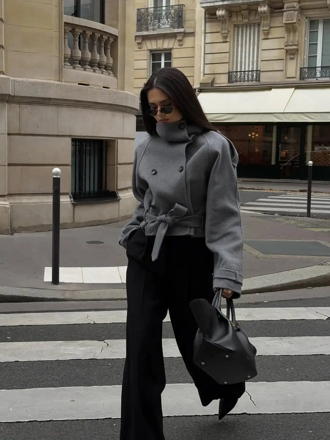 The High-Collar Lace-Up Overcoat