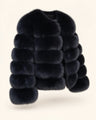 The Fox Fur Jacket in Black — studio view