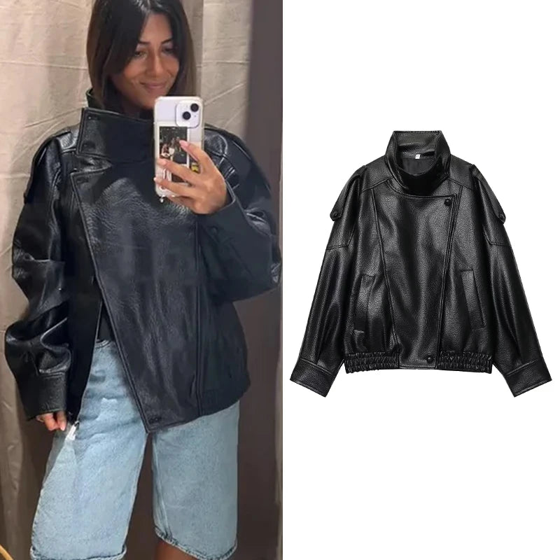 The Oversized Cruelty-Free Leather Jacket