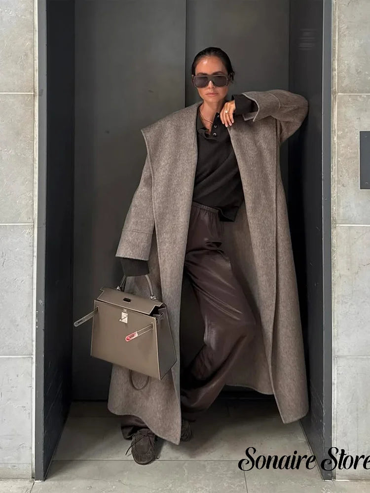 The High-Collar Lace-Up Overcoat
