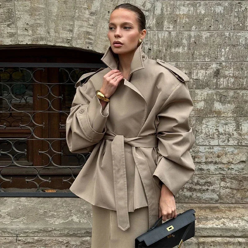 The V-Neck Belted Trench