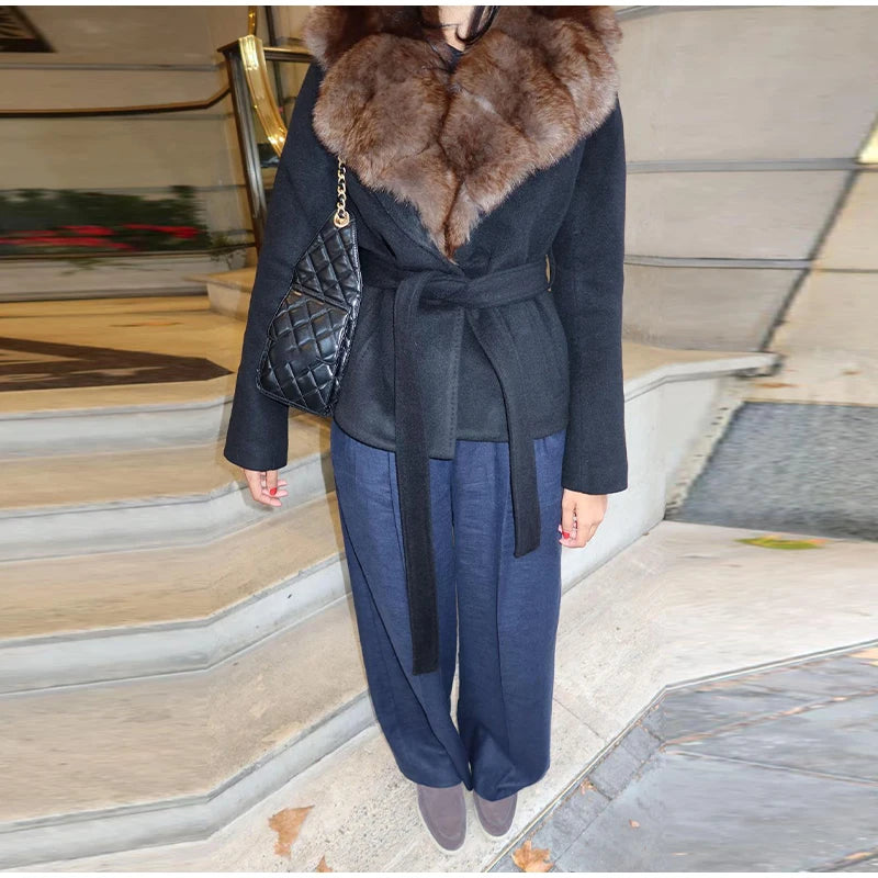 The Lace-Up Shawl-Collar Coat