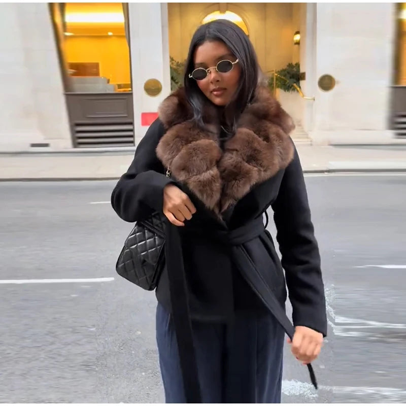 The Lace-Up Shawl-Collar Coat