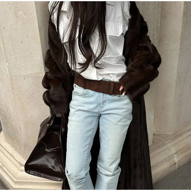 The Long Brown Cruelty-Free Fur Coat