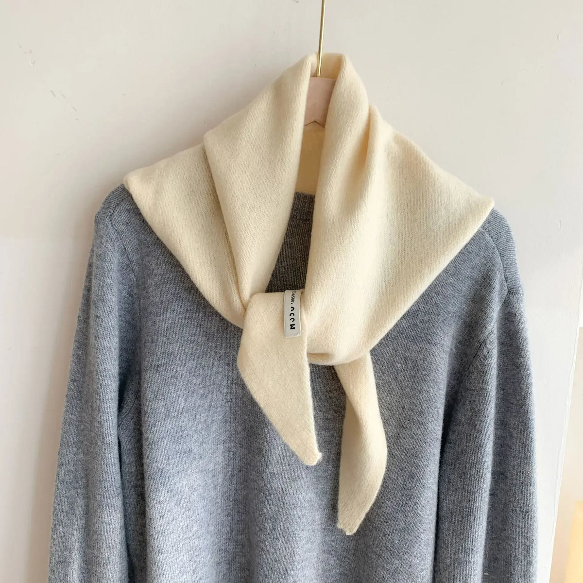 The Knit Wool Triangle Scarf