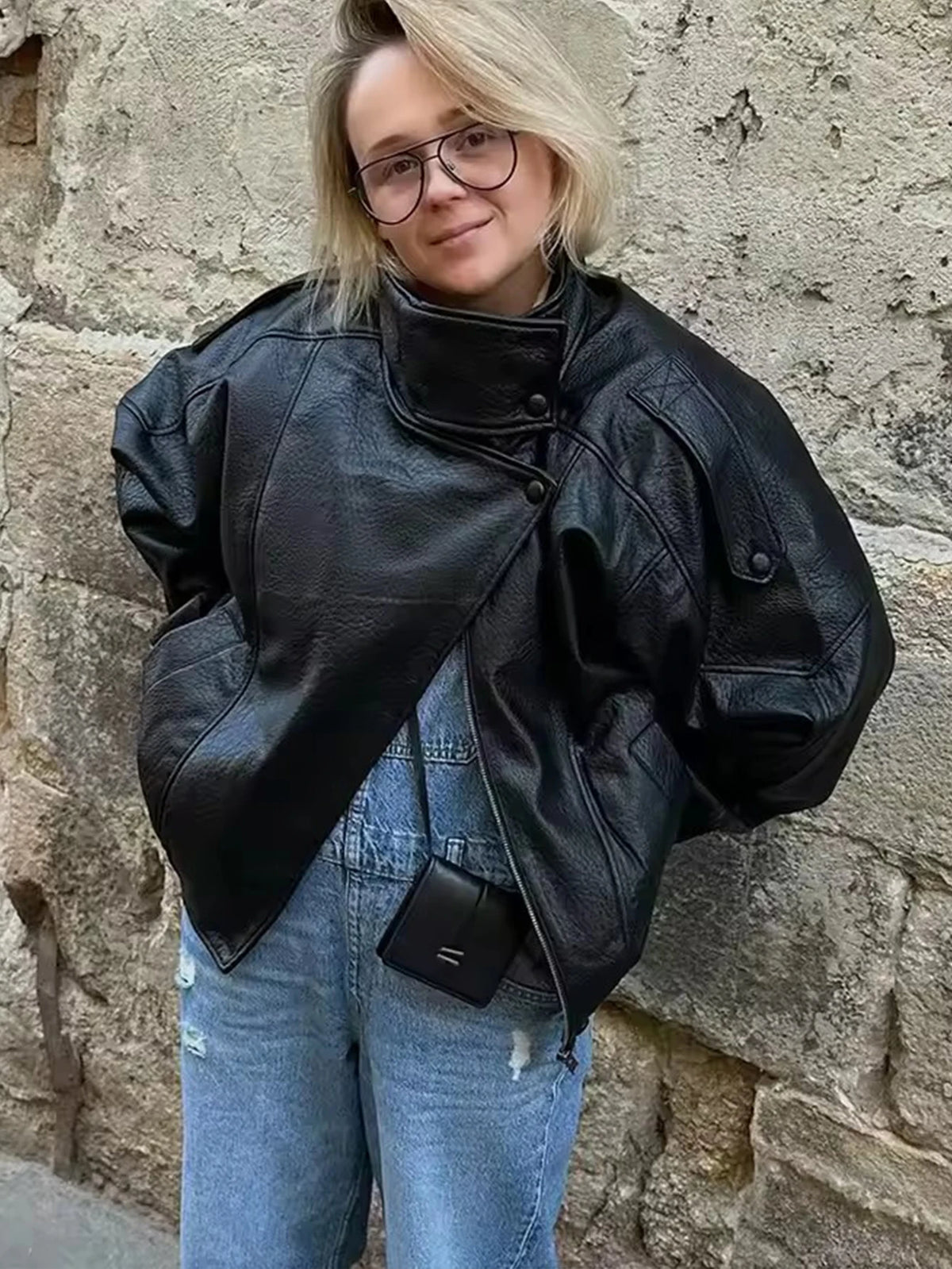 The Oversized Cruelty-Free Leather Jacket