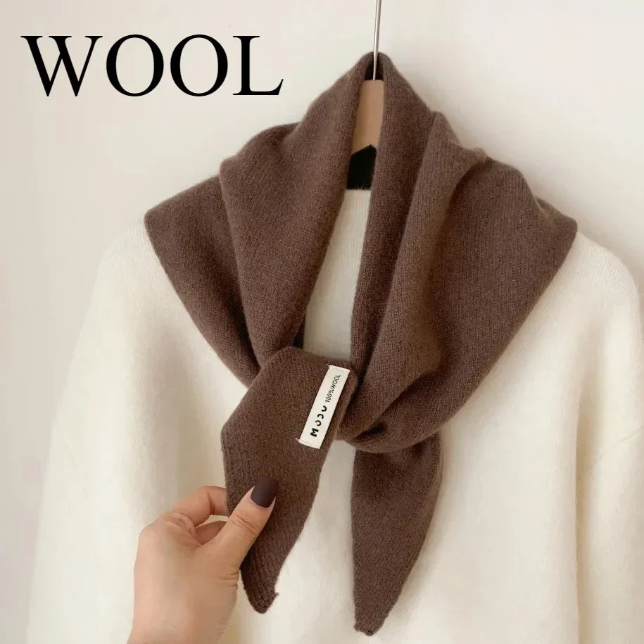 The Knit Wool Triangle Scarf