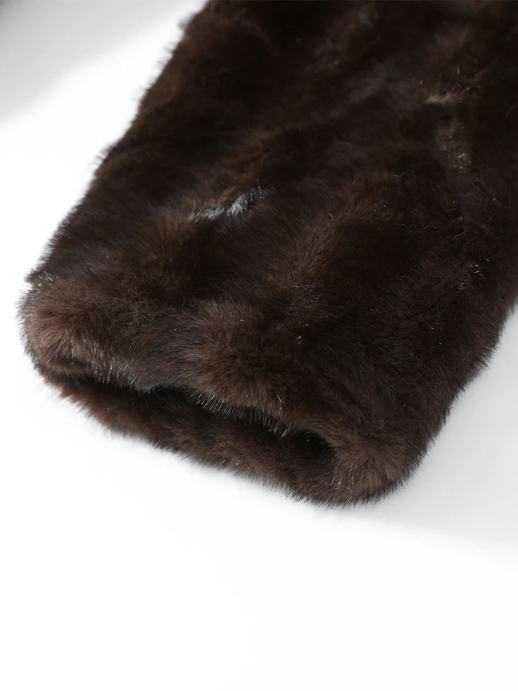 The Lace-Up Long Cruelty-Free Fur Coat