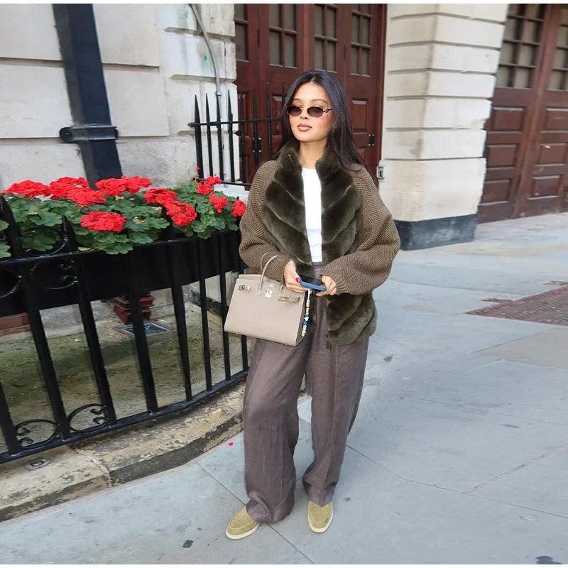The Cruelty-Free Fur Panel Zip Jacket