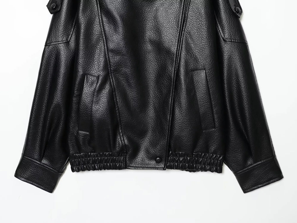 The Oversized Cruelty-Free Leather Jacket