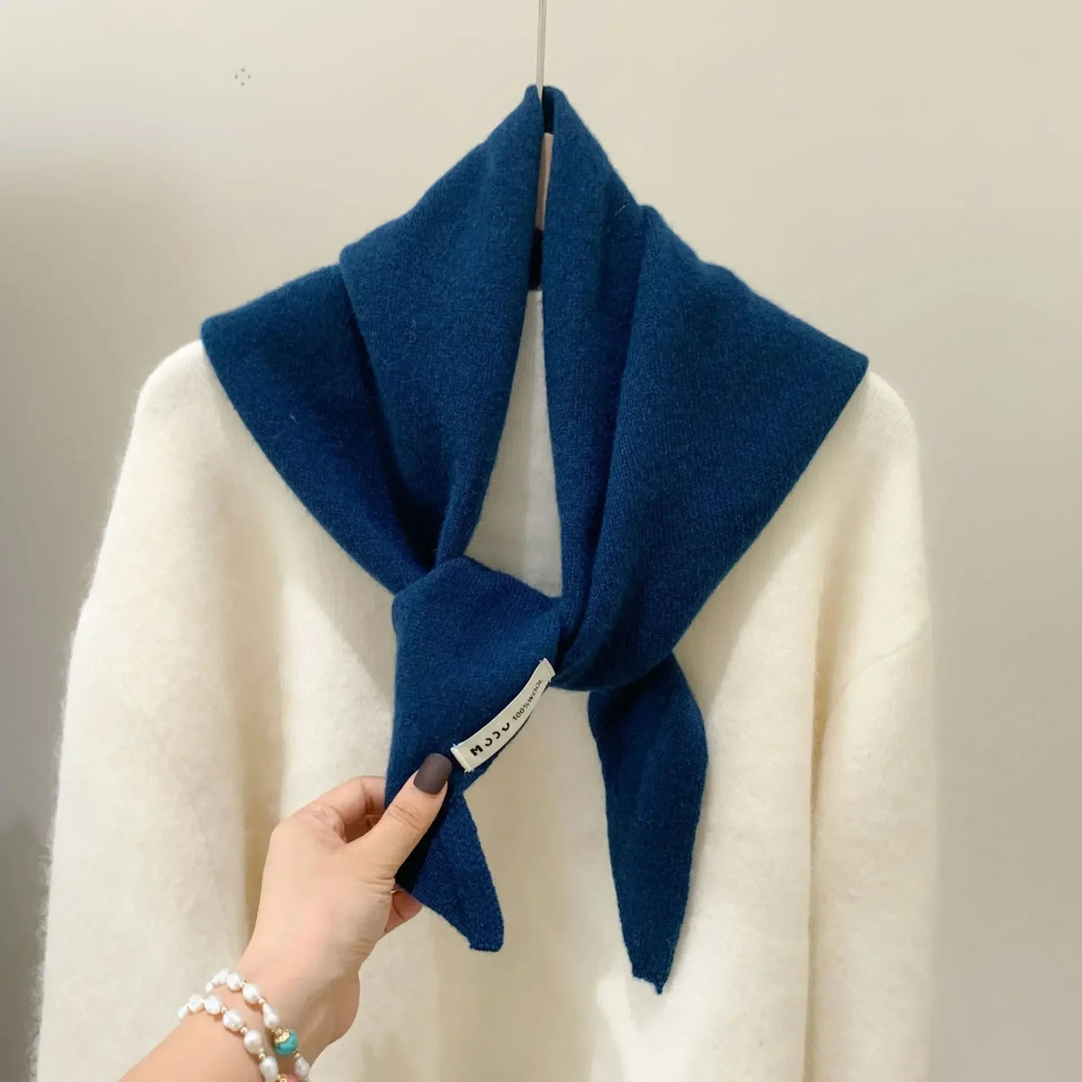 The Knit Wool Triangle Scarf