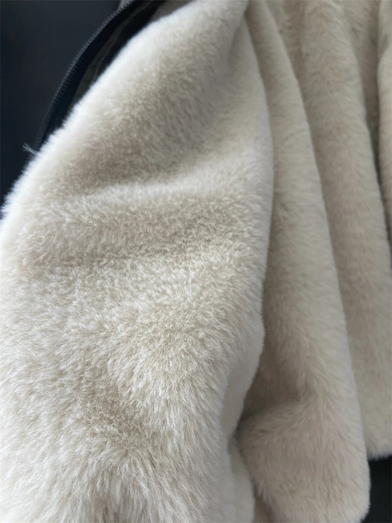 The Fur-Trim Hooded Cropped Parka — product view 6