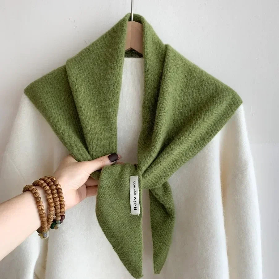 The Knit Wool Triangle Scarf